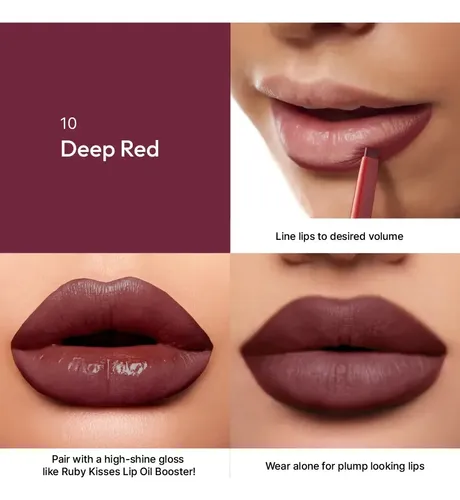 Delineador Labios Retractil Ruby Kisses Plumping Lip Liner Color Deep red