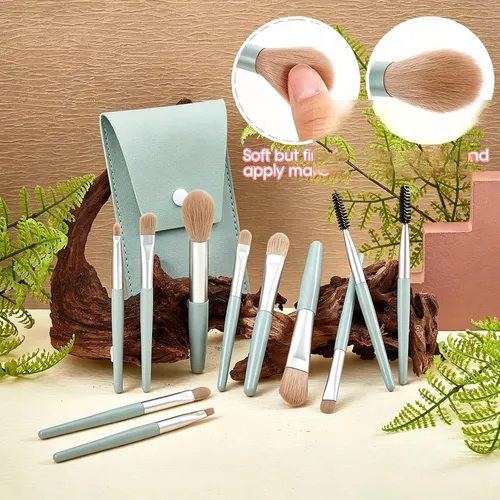 Set Mini De 8 Brochas De Maquillaje Para Llevar Fuera Casa