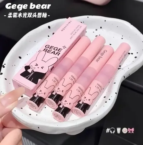 Labial Cremoso 2 En 1 Soft Water Double Lip Glaze Gege Bear