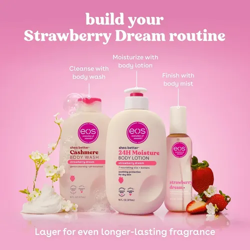 Crema Corporal Eos Shea Better Fresa 24h Hidratante 473ml Straw Berry