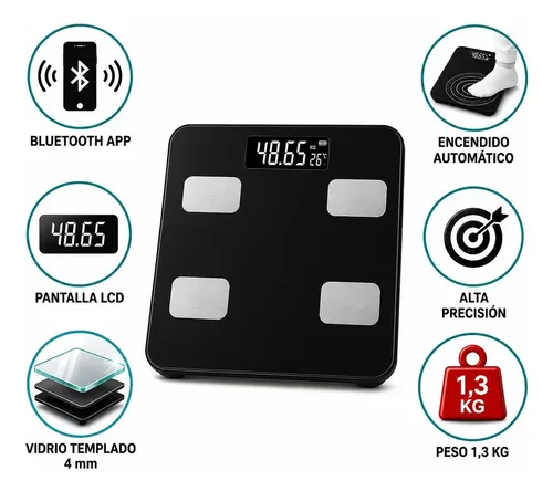 Balanza Digital Personal Inteligente Bluetooth Hasta 180kg