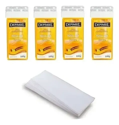 Cera Depilatoria Roll On X4u Clasica Depimiel + 100 Bandas