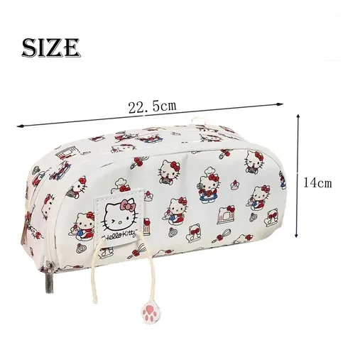 Kj Neceser De Maquillaje De Gran Capacidad Hello Kitty Blanco Hello Kitty All-over Print With Red Bows