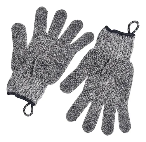 Guantes Exfoliantes Carbón Bambú Para Ducha Y Piel Muerta