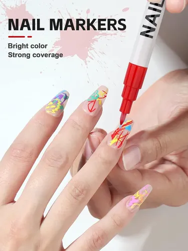 Set 6 Colores Para Arte En Uñas 3d Con Pincel Y Puntero