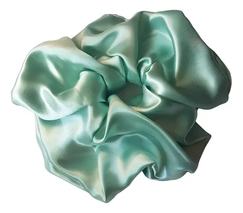 Colitas de pelo Scrunchies De Pelo De Raso Antifrizz Maxi escrunchie Verde Aqua