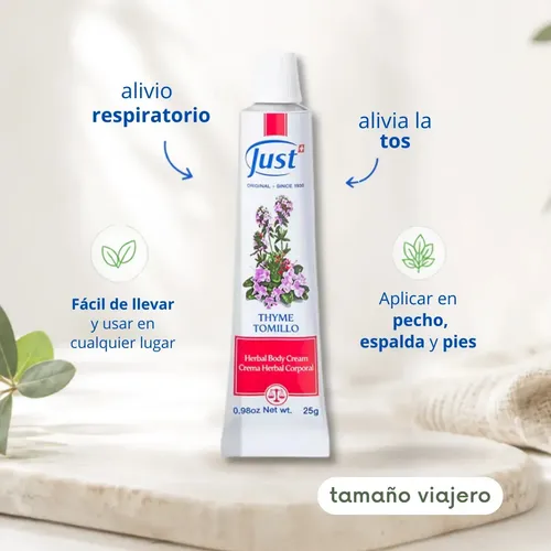 Crema De Tomillo 25g | Tos Dolor De Garganta Pecho Y Pies | Just