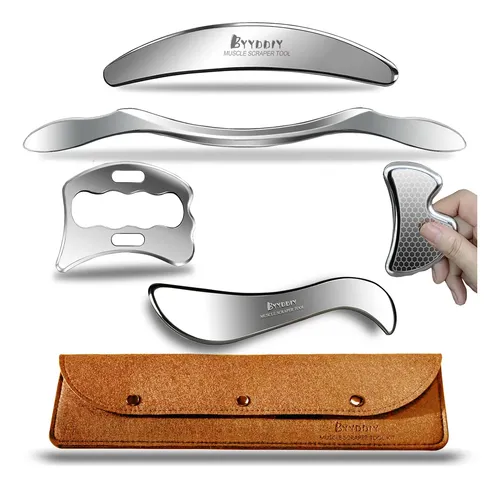 Herramientas De Masaje Gua Sha De Acero Inoxidable 5 En 1 By