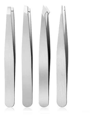 Juego De Pinzas Para Cejas, 4 Piezas, De Acero Inoxidable Pa