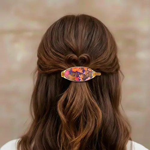 Hebilla Para Cabello Grandes Con Diseño Floral X 12 Unidades