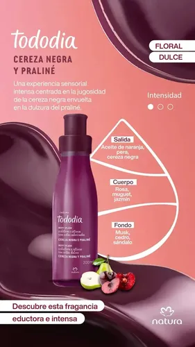 Body splash cereza negra y praliné Body splash – 200 ml