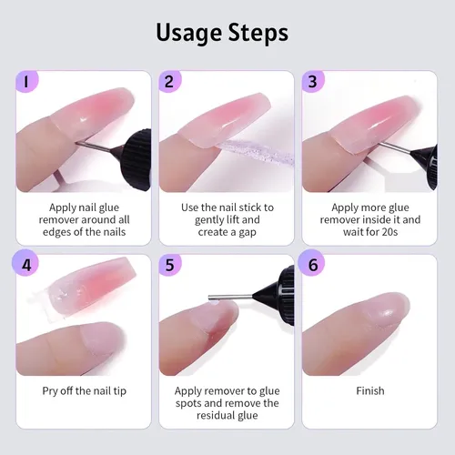 Removedor Sin Acetona Gosojam 2×20 Ml Para Uñas Postizas