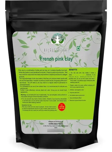 Mascarilla De Arcilla Rosada Francesa Ayurvedashree 200 G