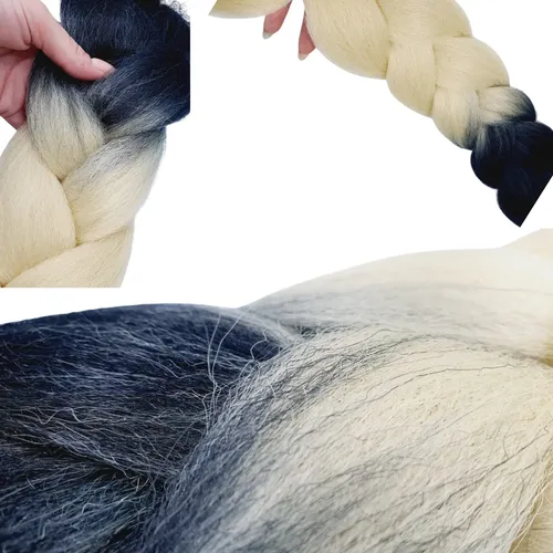 Kanekalon Térmico Pelo Trenza Degrade Rubio-negro Yy27 Lfme