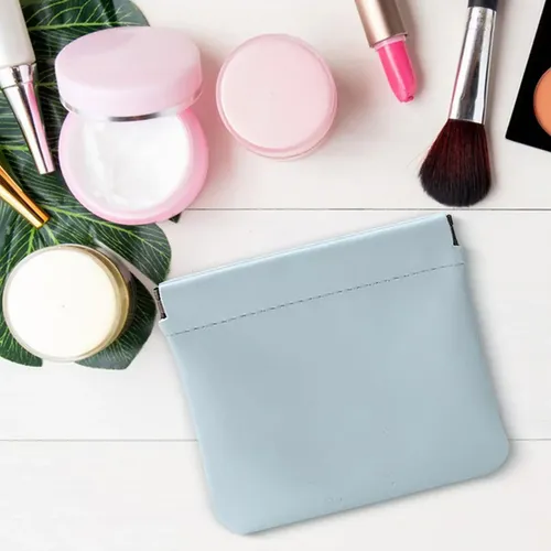 Estuche Tipo Cartera For Cosméticos De 2 Bolsillos Con Cier