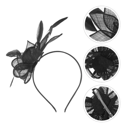 Fascinator Headband And Hair Clip Small Party Hat Black