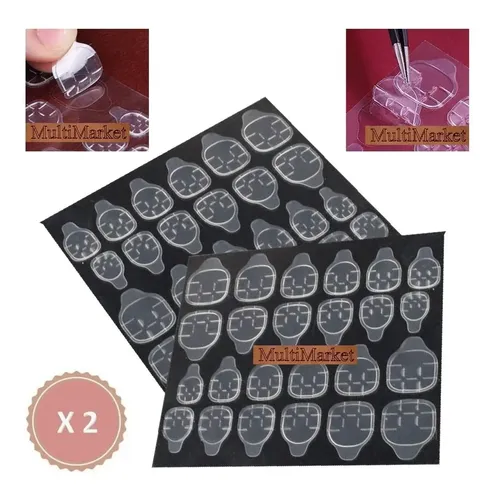 Stickers Bifaz Adhesivos Pegamento Press On Uñas Postizas