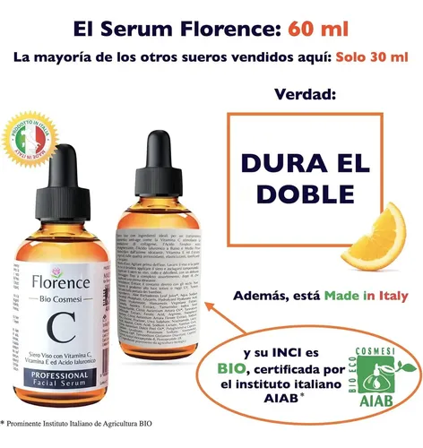 Suero Facial Florence con Vitamina C para Antienvejecimiento y Manchas Oscuras