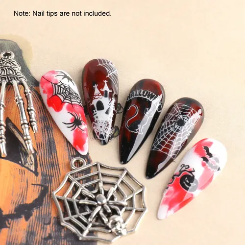 Pegatinas 3d Uñas Halloween Brilla En La Oscuridad