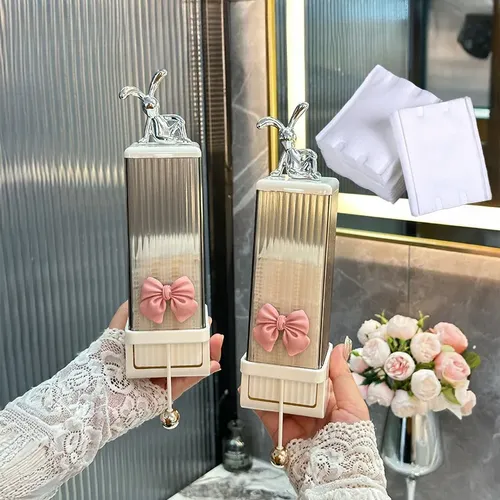 Organizadores De Maquillaje Con Dispensador De Almohadillas  Gris