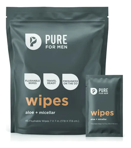Toallitas Limpiadoras De Piel Puras Para Hombres Con Aloe Ve