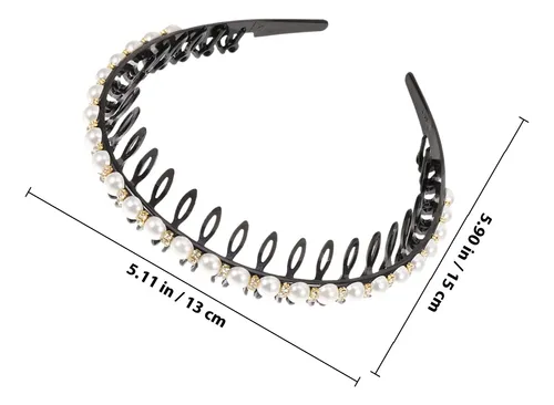 2 Piezas Aros De Pelo Con Perlas Delicados Diadema Antidesli