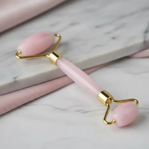 Rodillo Piedra Jade Rosa Masajeador Facial