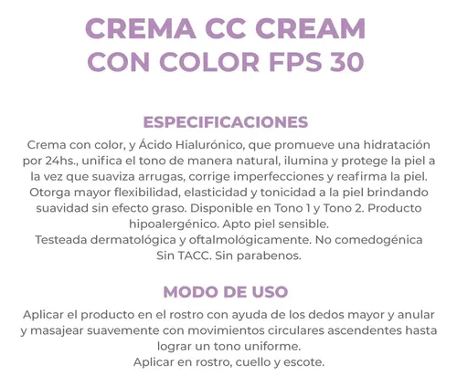 Dermaglós Facial Cc Cream Hidratante Día Fps30 Tono 1 X50g