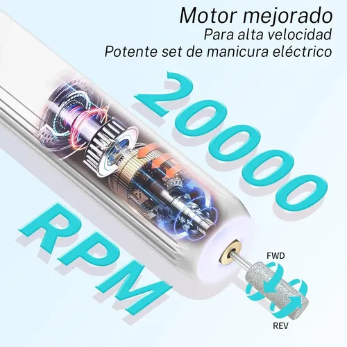 Para Uñas Profesional, Lima De Uñas Eléctrica, Kit Taladro