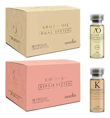 Ampollas De Ossono Argan Y Keratina 12u X Caja Combo X2u