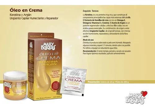 Mary Bosques Oleo En Crema X 200g Keratina Y Argan