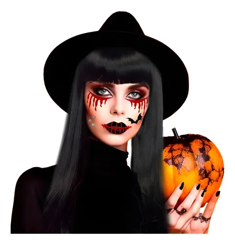 Peluca Larga Negra Lacia Bruja Morocha Halloween Disfraz