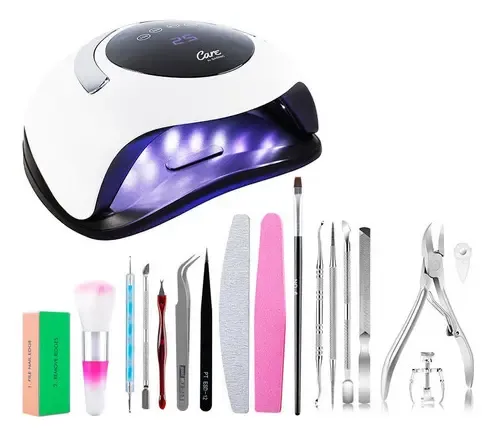 Kit Manicura Pedicura Gadnic BQ5 Pro + Cabina UV LED Para Uñas 120w Temporizador Alto Rendimiento
