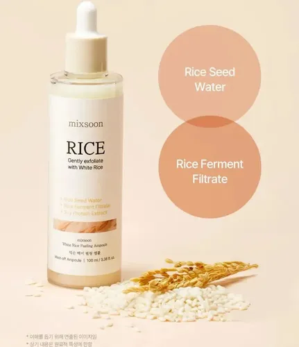 Mixsoon White Rice Peeling Ampoule- 100 Ml | Washoff Ampoule Todo Tipo De Piel Noche