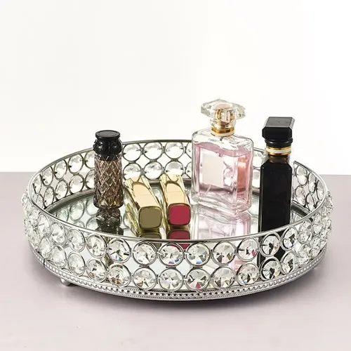 ` Bandeja De Cristal Vintage Forma Forma Forma Perfume Para