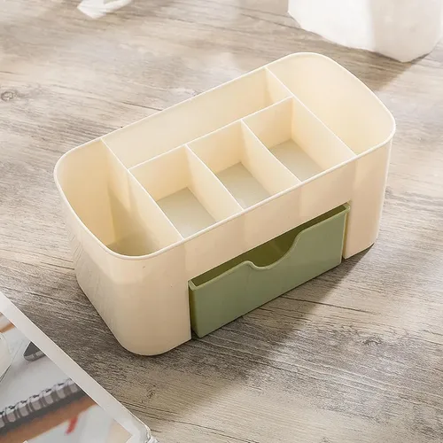 Organizador Maquillaje Verde Oh My Shop Con Cajón 7 Compartimentos Plástico