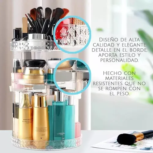 Organizador De Maquillajes Y Cosméticos Acrílico Giratorio