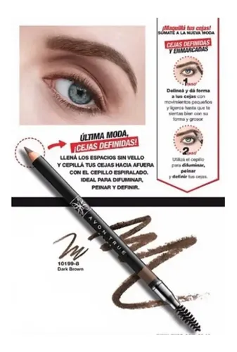 Avon True Color Lapiz Delineador Cejas Con Cepillo Color Soft Black = Negro Suave