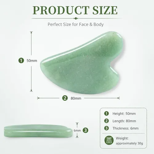 Gua Sha Jade Verde Masaje Facial Y Drenaje Linfático