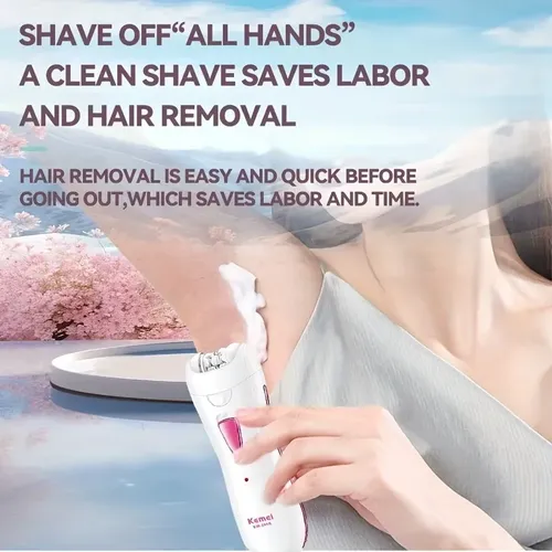 Depiladora Corporal Kemei Km290r Para Mujer Rosa