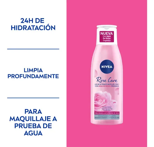 Leche Y Tónico Micelar Nivea Rose Care 2 En 1 X 200 Ml
