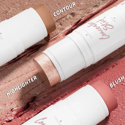 Hellokiss Barra Doble Contorno Iluminador Rubor Facial Larga
