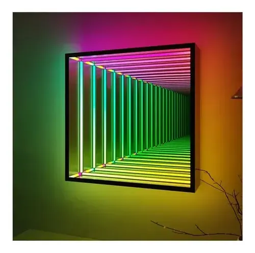 Luz Espejo Infinito Rgb 70cm Control Remoto App Verde Oscuro