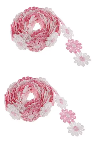 4 Yardas, Rosa, , 25 Mm, Cinta De Encaje De Margarita