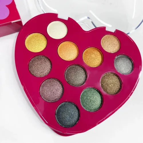 Sombra Ojos Brillante Tono 02 Paleta Corazon 12 Tonos Maquillaje Rostro Veoquiero