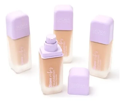 Base De Maquillaje Liquida Skora C/ Difusor Envase De Vidrio