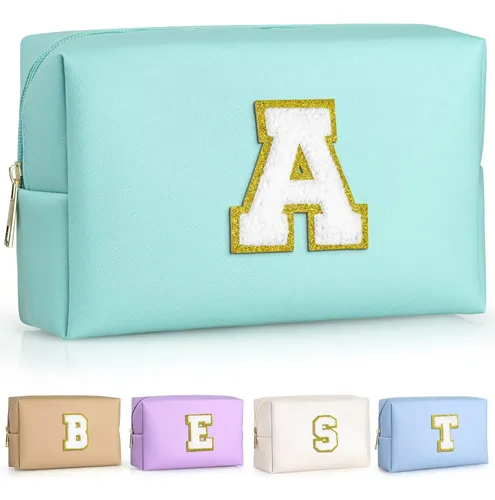 Bolsa De Maquillaje Topeast Preppy Con Iniciales Personaliza