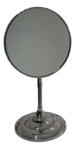 Espejo Redondo De Pie Flexible 5x Aumento Cromado Gradom