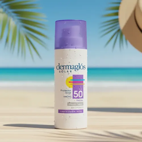 Protector Solar Facial Dermaglos Fpf50 Efecto Seco Sin Color