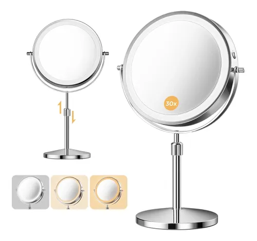 Tubbede Espejo De Maquillaje, Espejo De Aumento De Doble Con